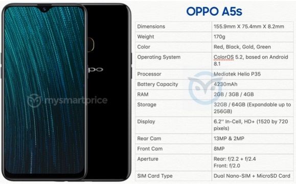  Oppo A5s Hadir dengan Chipset Helio P35