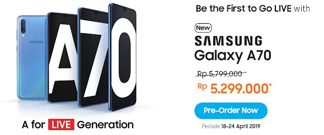 Promo Beli Samsung Galaxy A70 Dapet Cashback