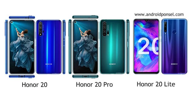 Perbedaan Spesifikasi Honor 20, Honor 20 Pro dan Honor 20 Lite