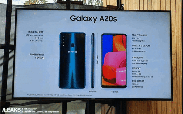 Samsung Galaxy A20s Berbekal Snapdragon 450, Tiga Kemera Utama dan IPS LCD