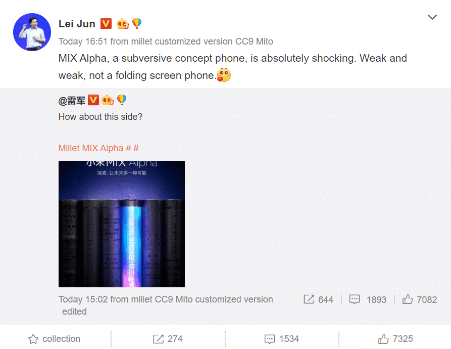 Rumor Xiaomi Mi Mix Alpha Kabarnya Memiliki Rasio Layar 100%