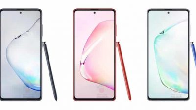 Render Samsung Galaxy Note10 Lite Hadir Dalam Varian Warna Aura Black, Aura Red, dan Aura Glowpress