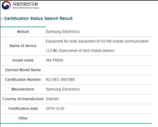 Samsung Galaxy Tab S6 5G