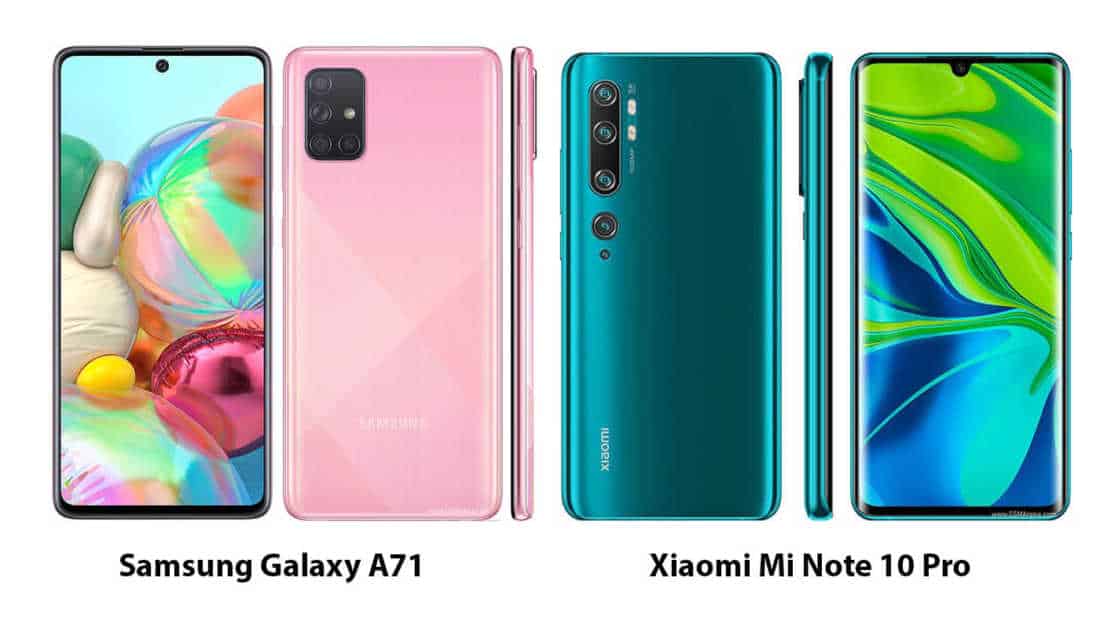 Samsung Galaxy A71 vs Xiaomi Mi Note 10 Pro