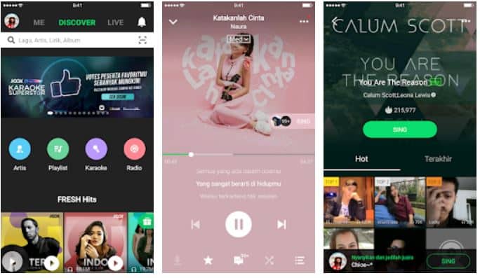 Aplikasi musik dan lirik popular JOOX