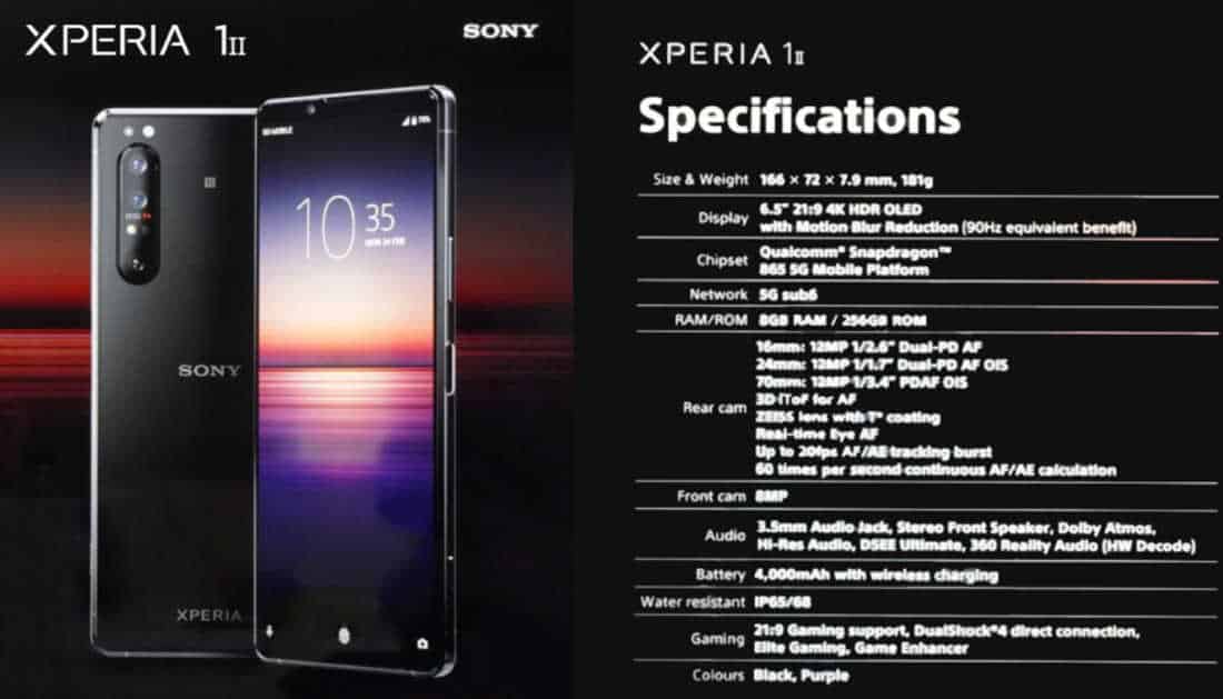 Spesifikasi Xperia 1 II bocor secara online