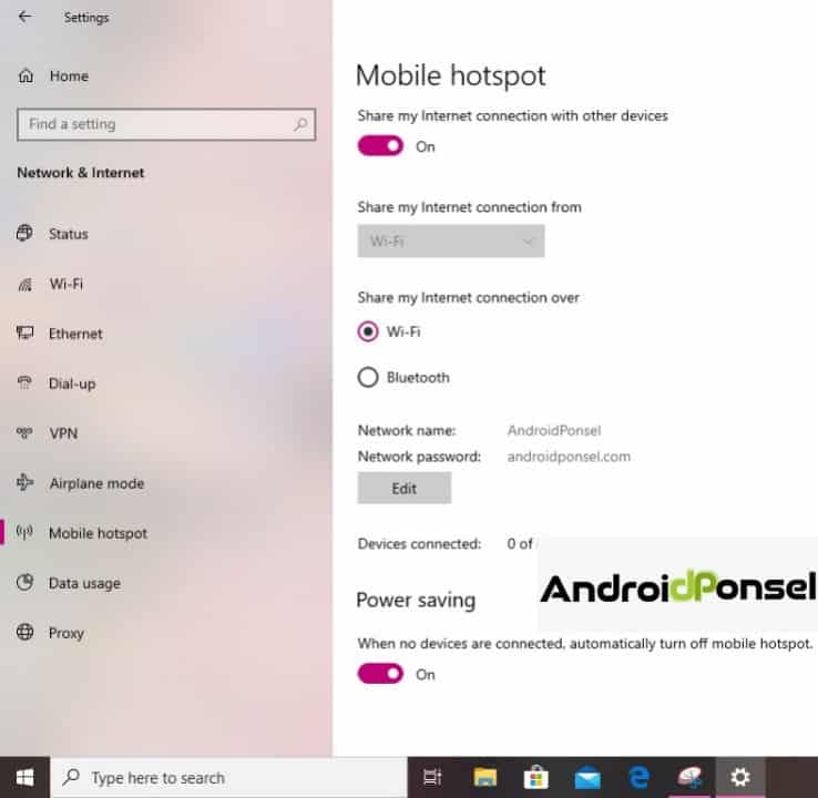 cara mengaktifkan mobile hotspot di windows 10