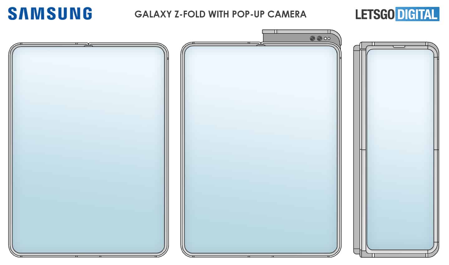 Konsep Ponsel Layar Lipat Samsung Galaxy Z Fold Hadir dengan Kamera Pop-up