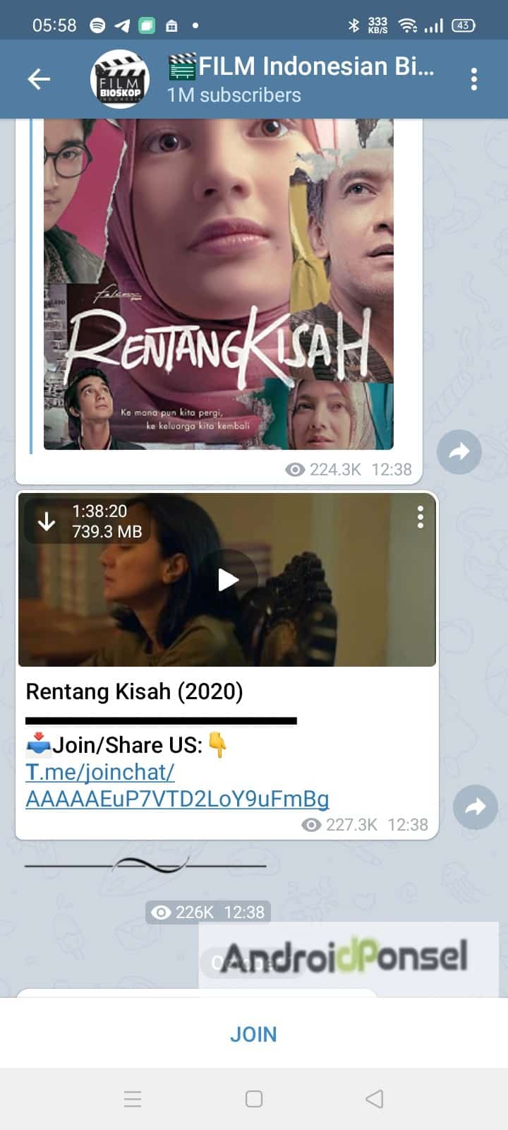 Cara Nonton Film di Telegram Android 