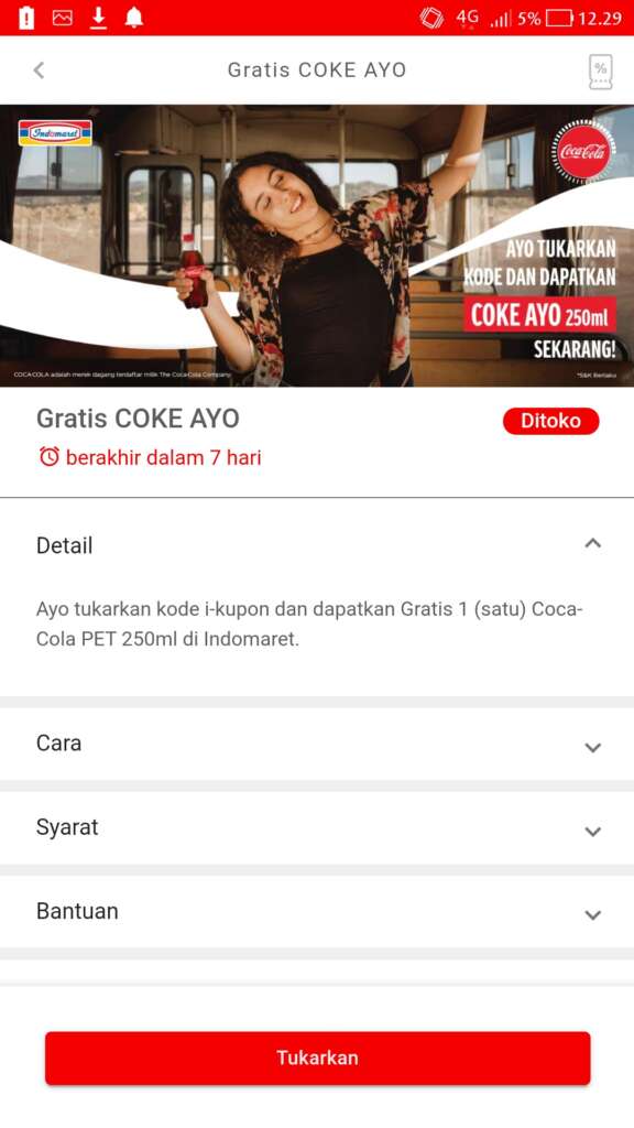 Grivy App Coca Cola, Cara Mendapatkan Coca Cola Gratis