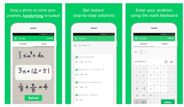 aplikasi untuk mengerjakan soal matematika Cymath