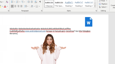 Cara Menghilangkan garis Merah di Word