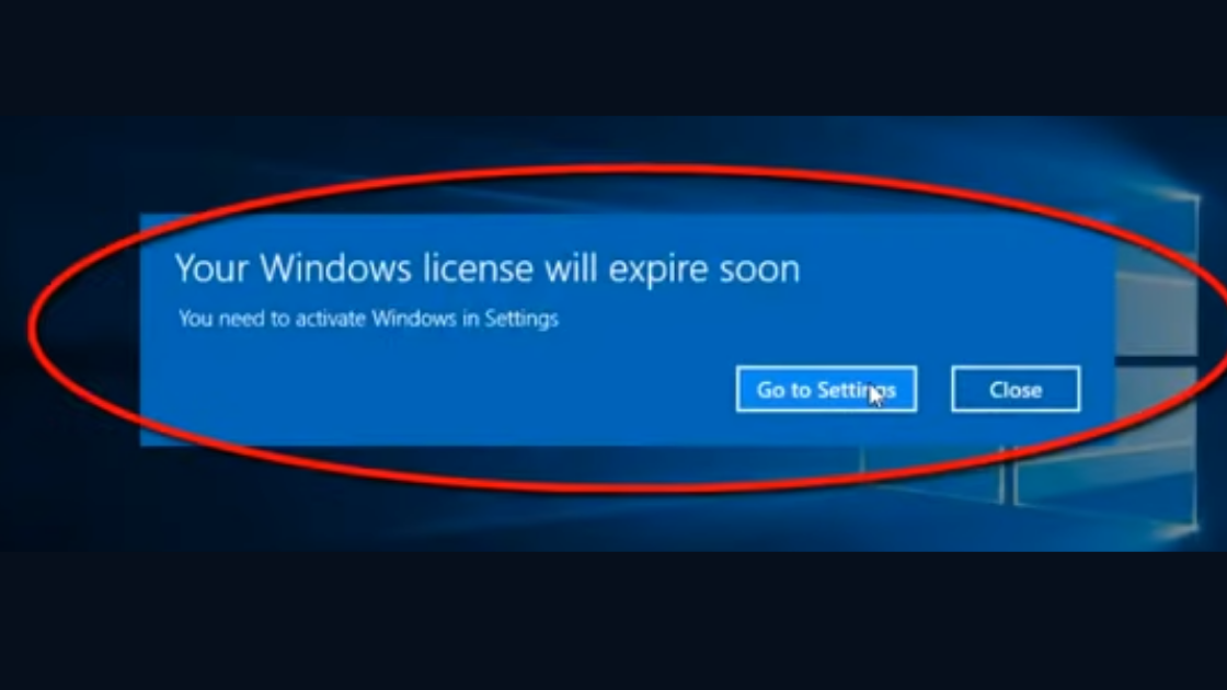 your Windows license will expire soon