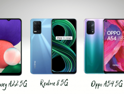 Perbandingan Spesifikasi dan Harga Samsung Galaxy A22 5G vs Realme 8 5G vs OPPO A54 5G