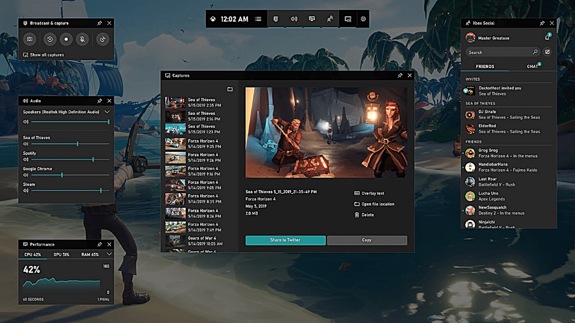 Xbox game bar aplikasi perekam layar PC