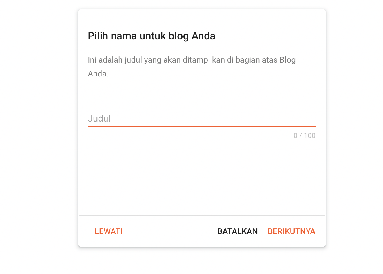 pilih nama blog