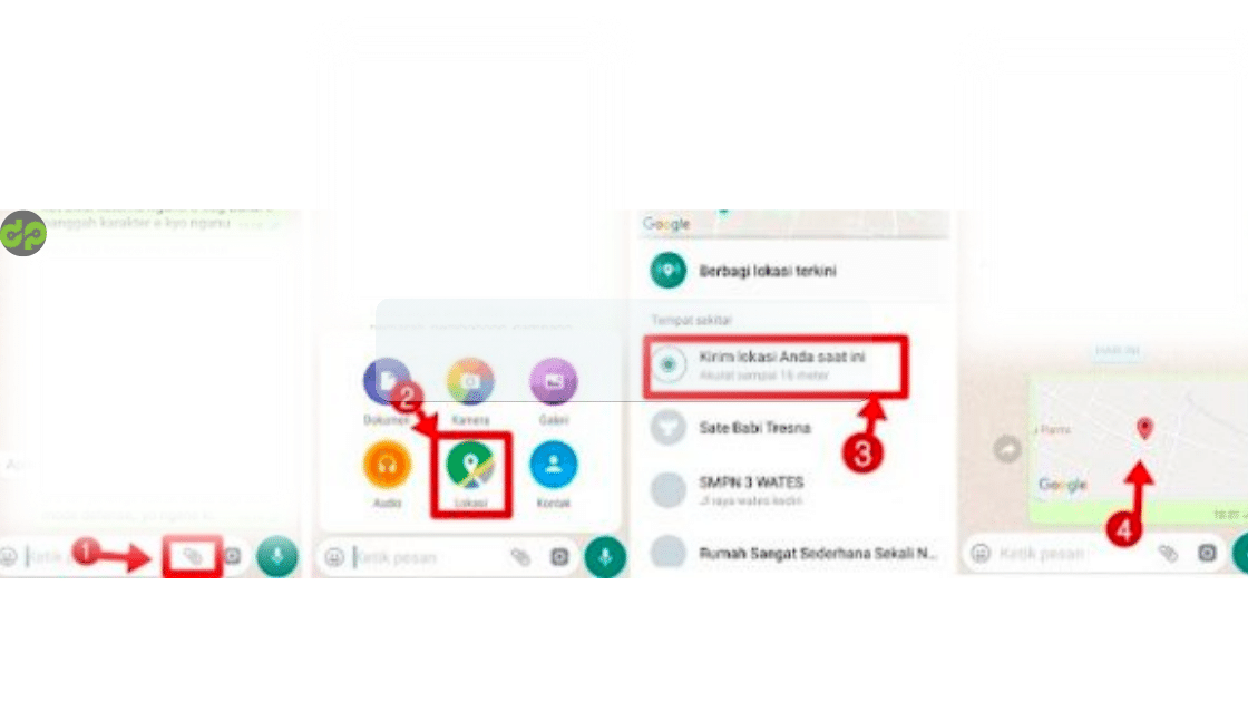 cara Share lokasi WhatsApp saat ini