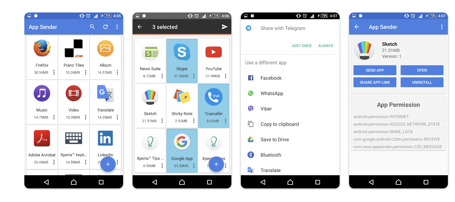 ShareCloud cara kirim aplikasi lewat bluetooth