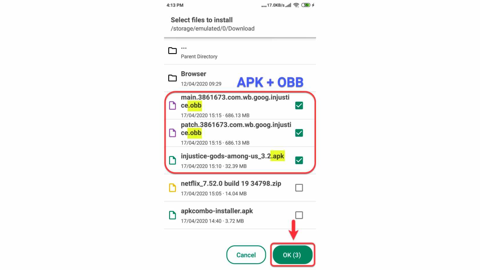 cara menggunakan apkcombo installer apk obb