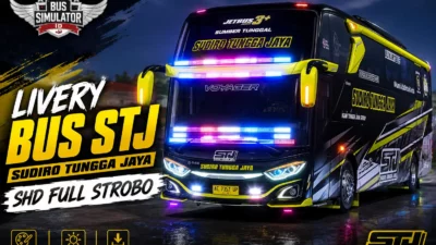 Livery Bussid Bus STJ SHD Full Strobo
