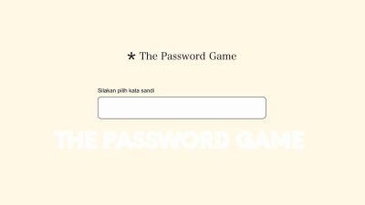 The Password game