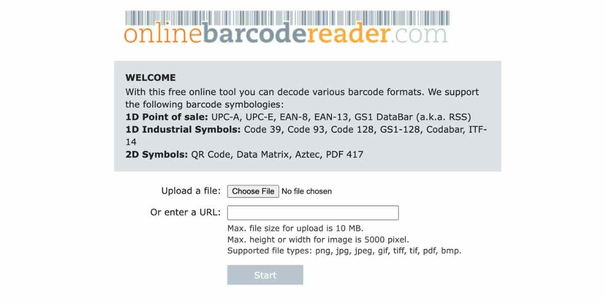 Online Barcode reader