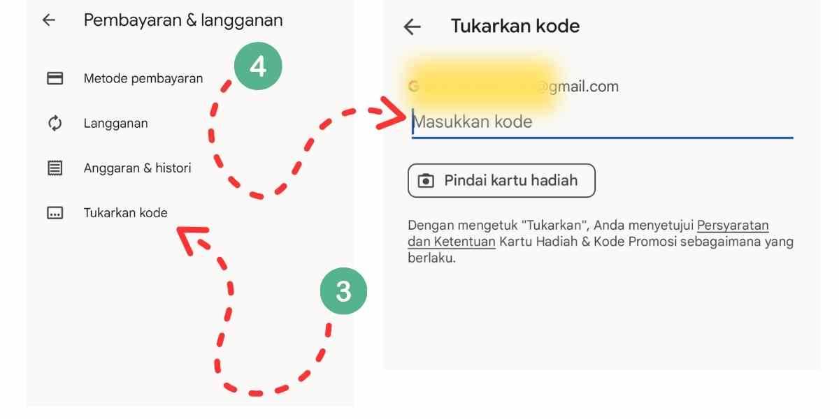 Cara Menggunakan Kartu Google Play langkah 2