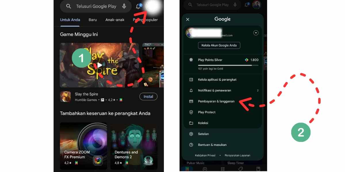 menu pembayaran google play