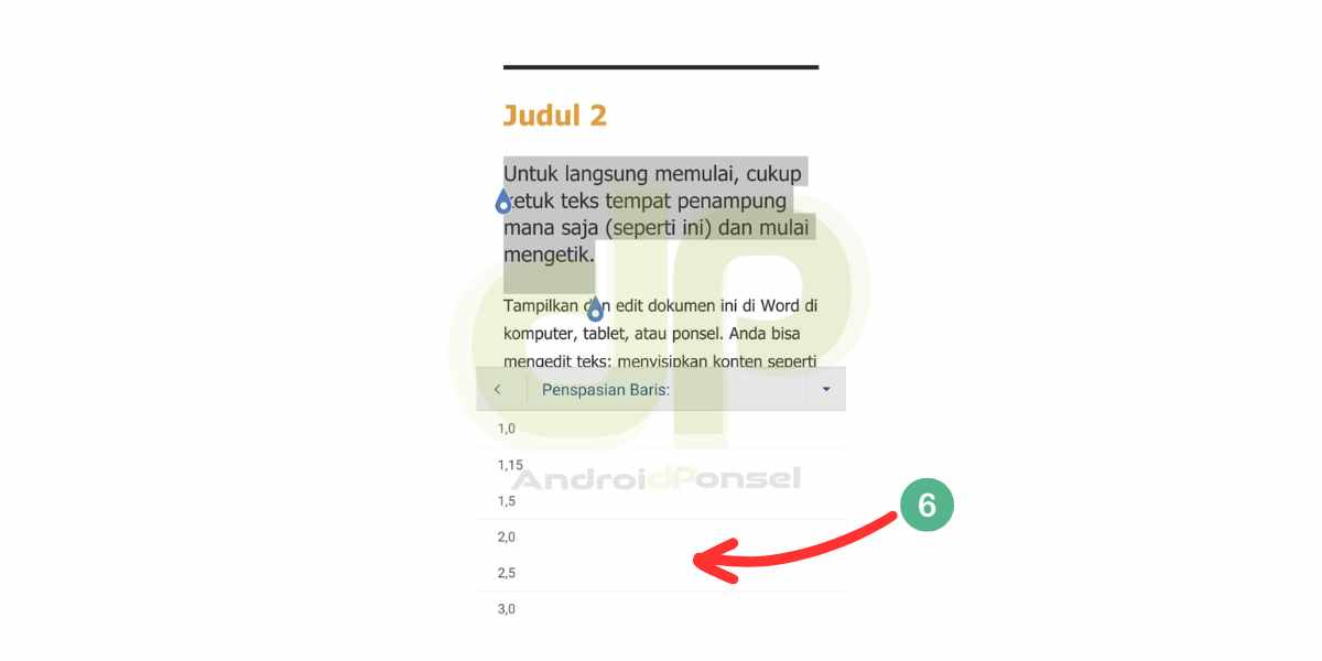 Langkah 2 Mengatur Spasi Baris di Android