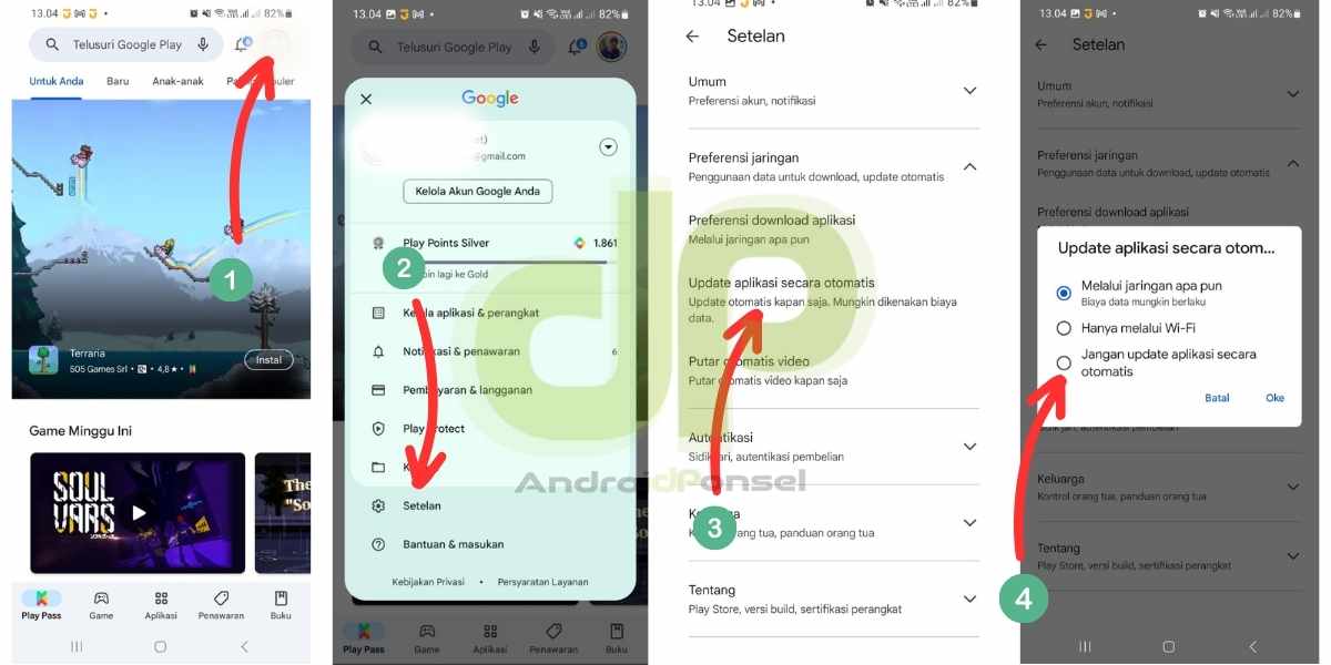 Nonaktifkan Pembaruan Otomatis di Play Store