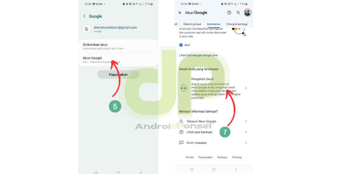 melihat password instagram di pengaturan android langkah 2