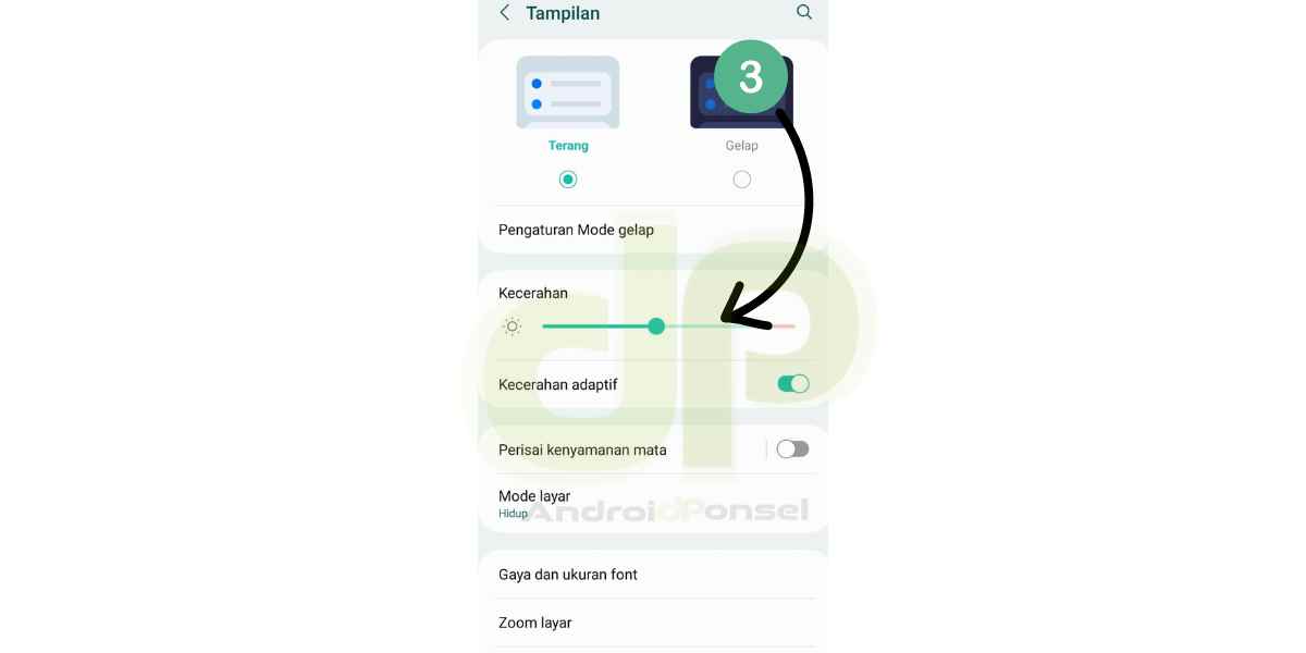 pengaturan kecerahan tampilan android