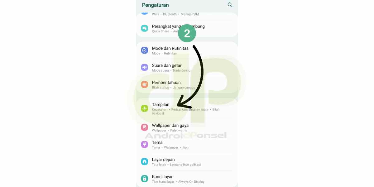 pengaturan tampilan android