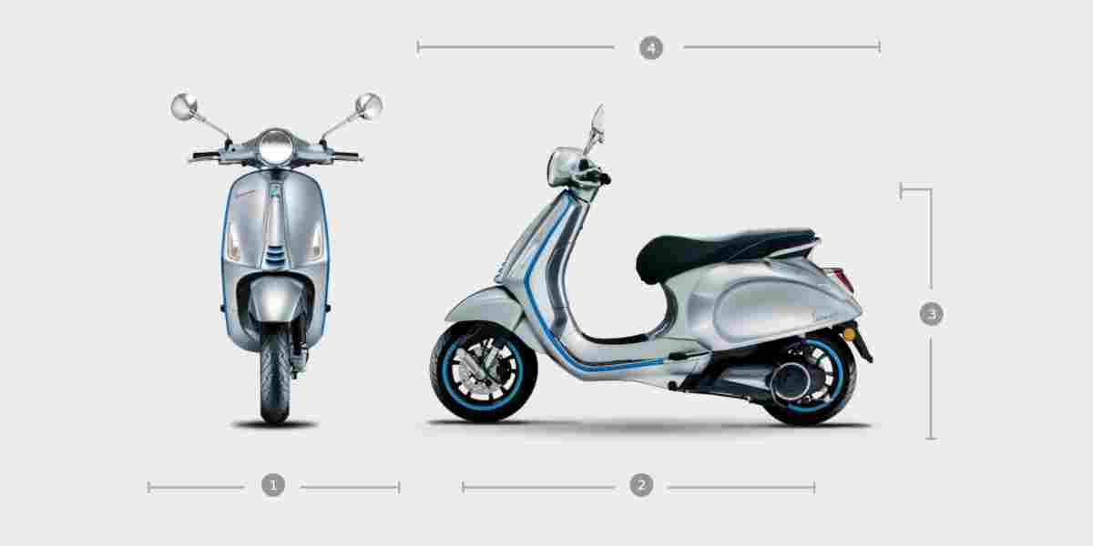 Motos Vespa listrik Elettrica dimensi