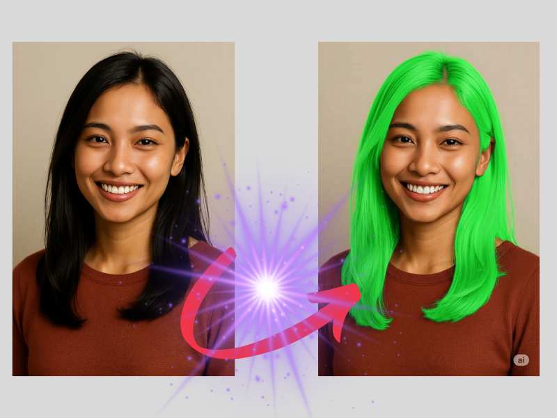 Ubah Warna Rambut di Gemini