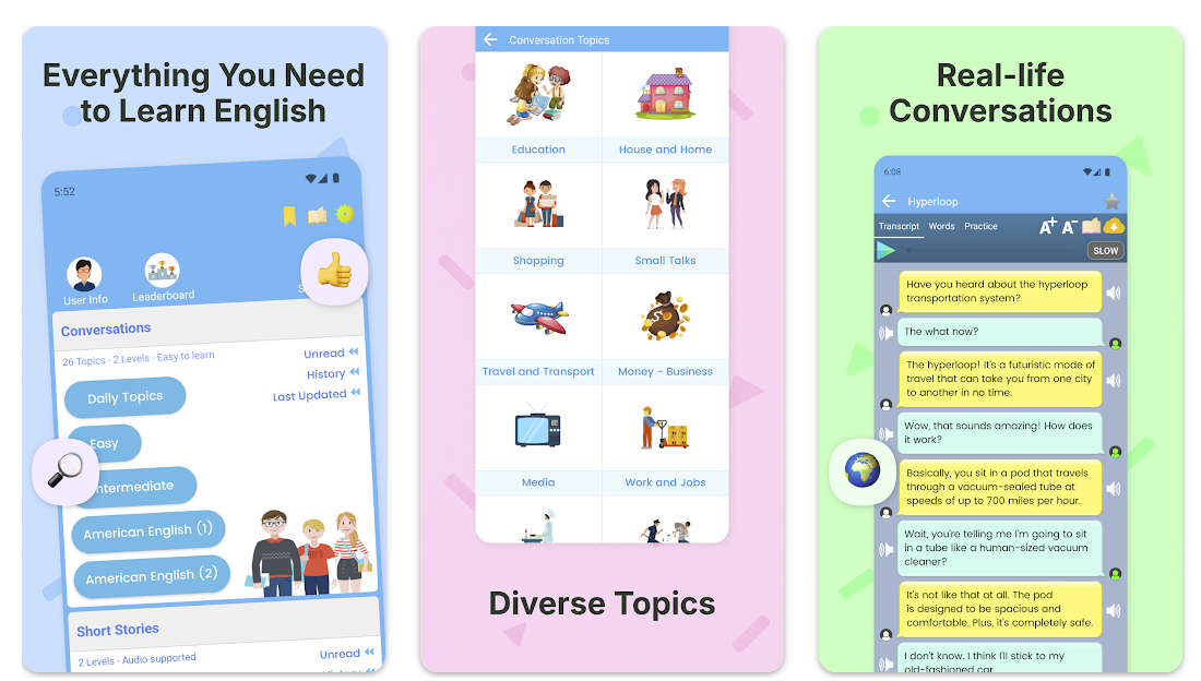 English Listening & Speaking Aplikasi belajar