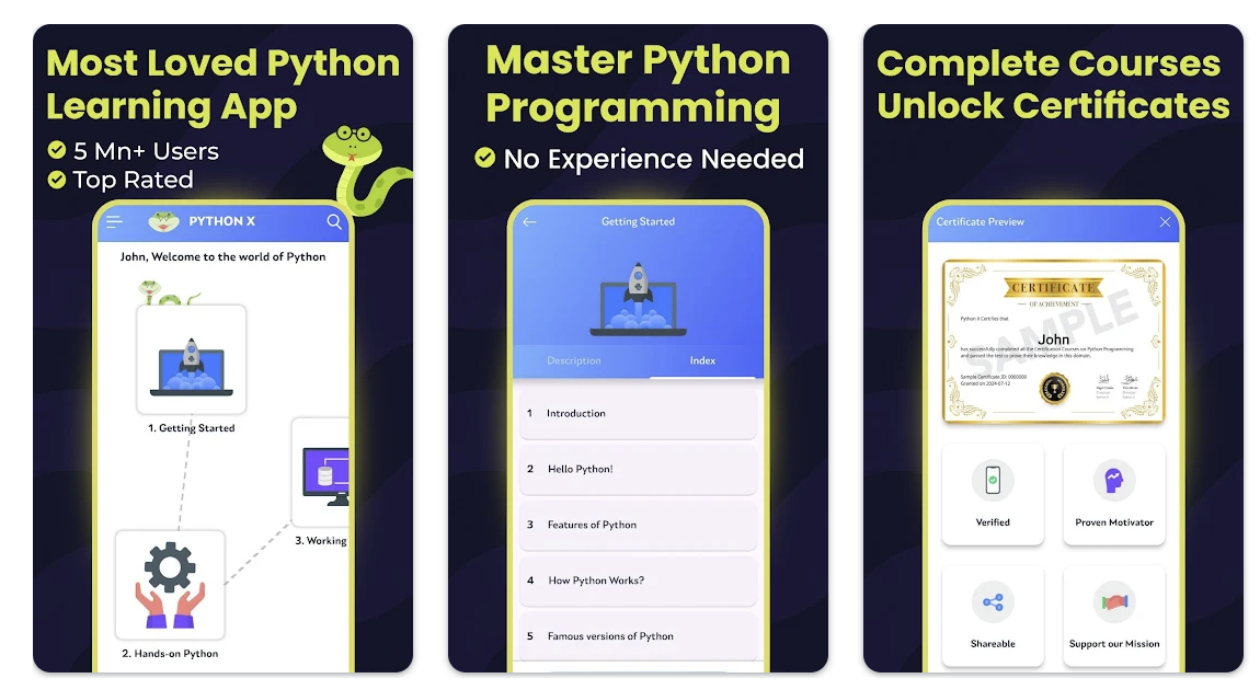 PythonX Aplikasi belajar Python