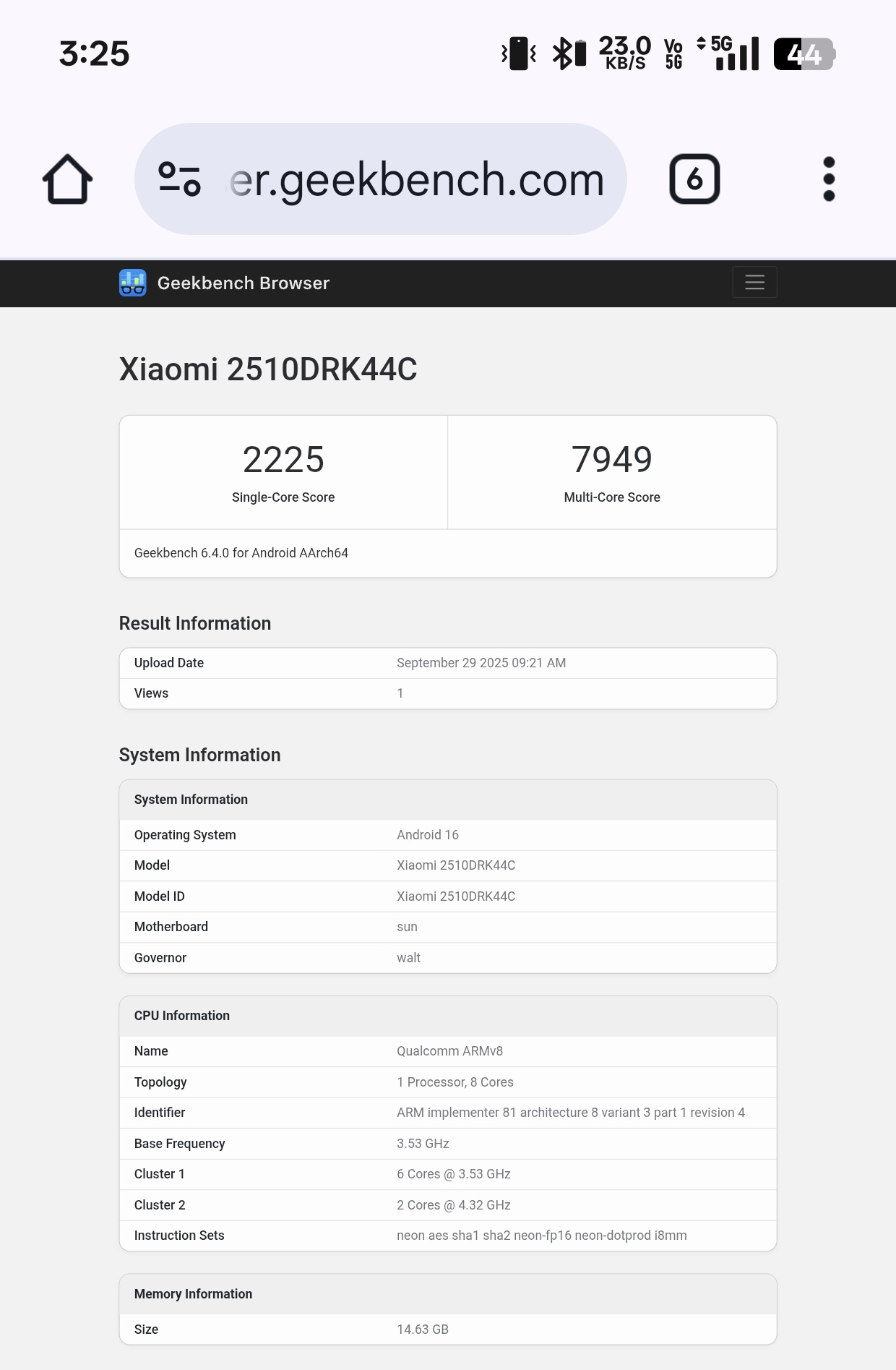 Redmi K90 GeekBench