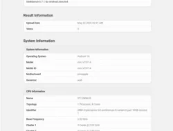 Vivo S60 Geekbench: Chipset Sama, Android 16, RAM 16GB