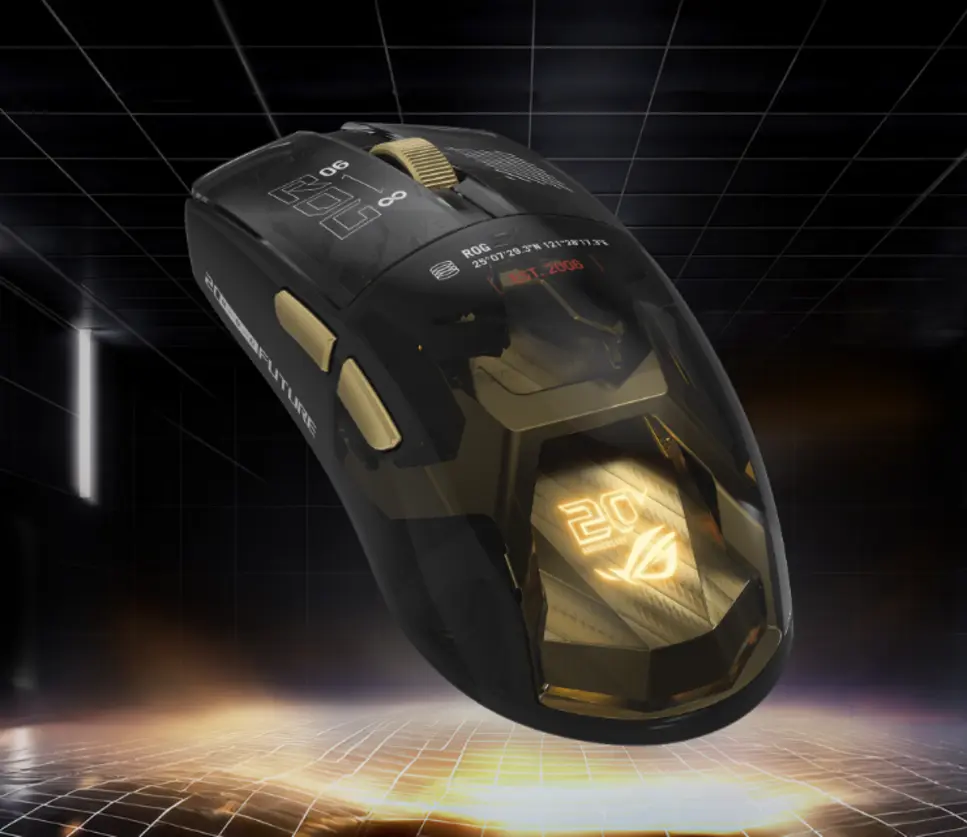 ASUS ROG Harpe II Extreme Edition 20: Mouse Gaming Emas 24K
