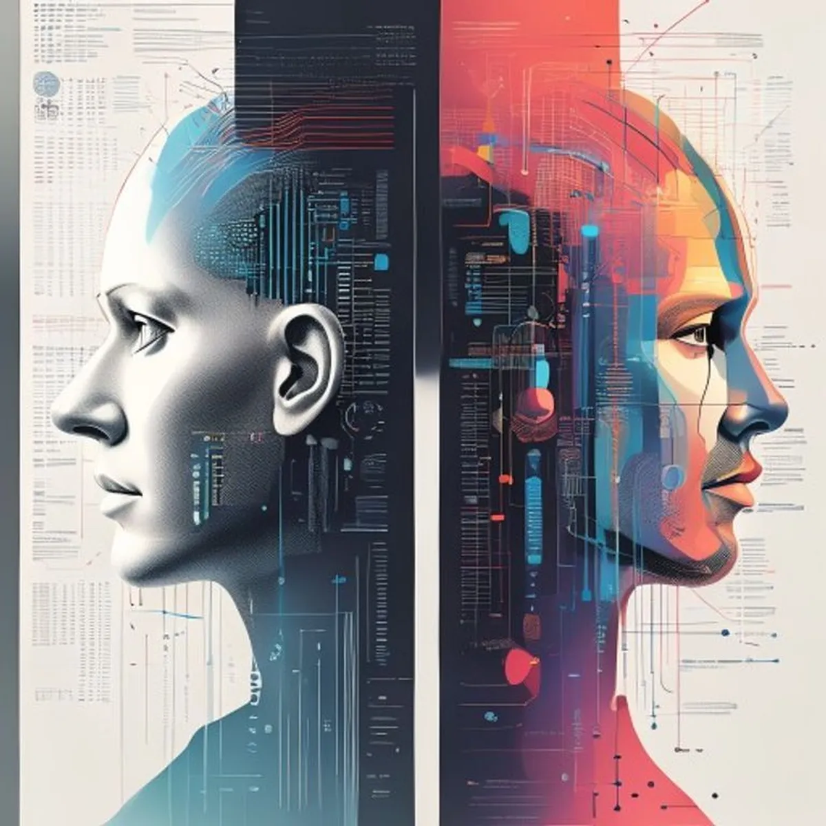 Ilustrasi perbandingan AI unimodal vs multimodal - Multimodal AI - karya ilustrasi AI