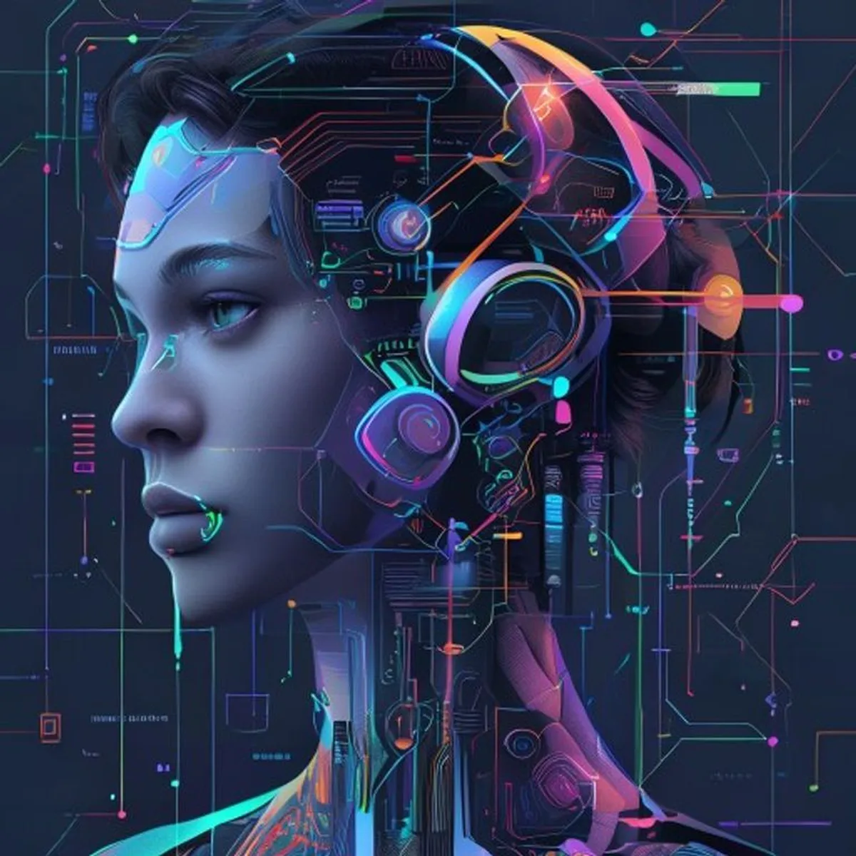 Ilustrasi model-model multimodal AI GPT-4o Gemini Claude - Multimodal AI - karya ilustrasi AI