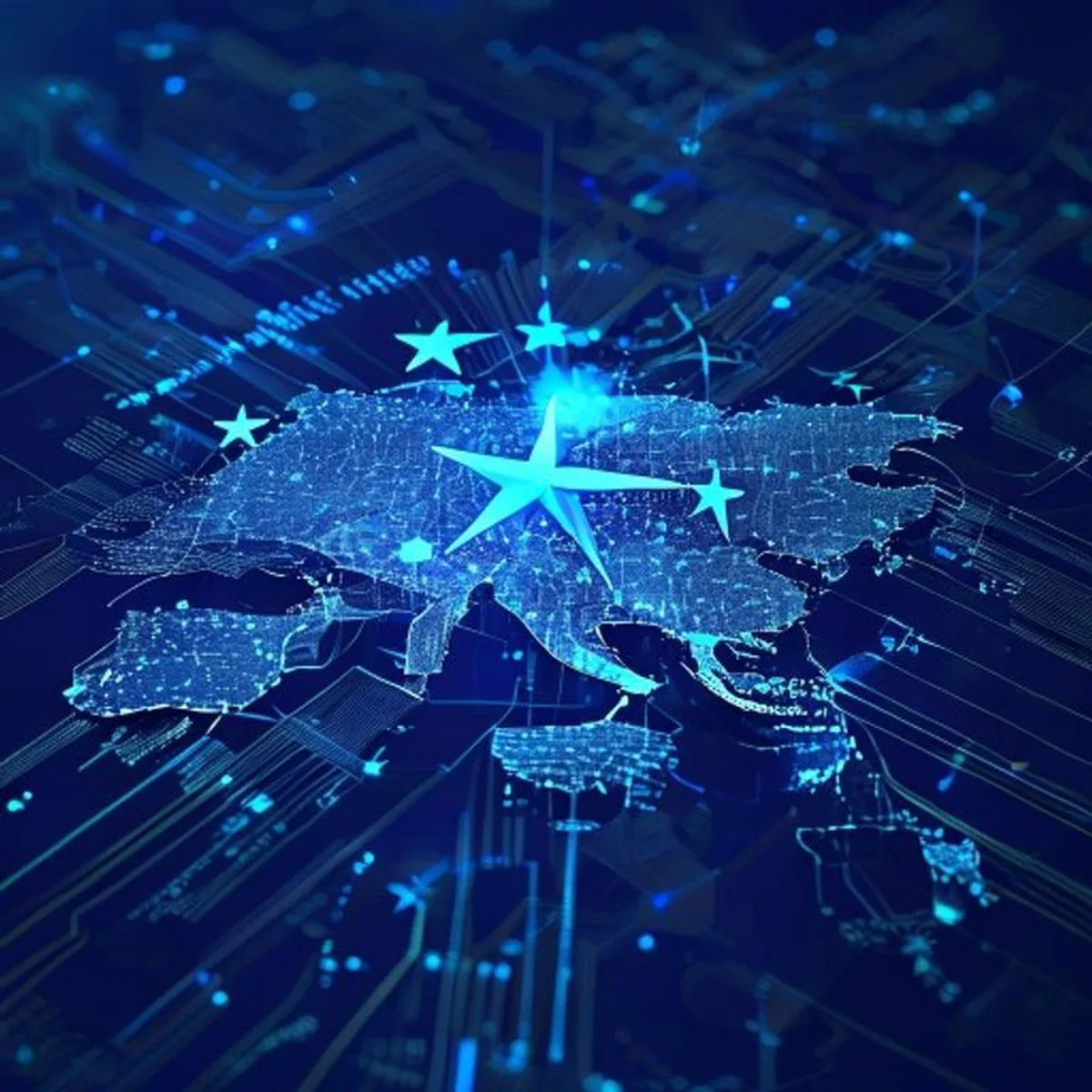 Ilustrasi EU AI Act regulasi AI Governance di Eropa - AI Governance - karya ilustrasi AI