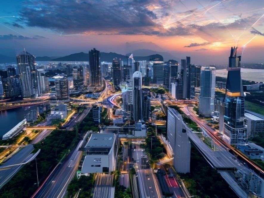 Ilustrasi edge computing di Indonesia smart city 5G IoT industri - edge computing adalah - karya ilustrasi AI