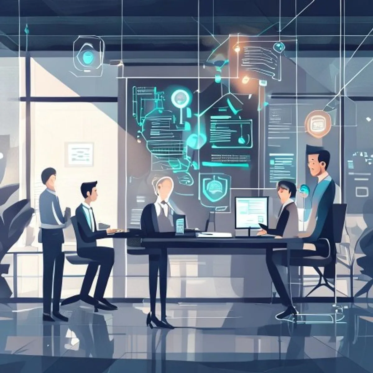 Ilustrasi AI Governance untuk bisnis dan organisasi - AI Governance - karya ilustrasi AI