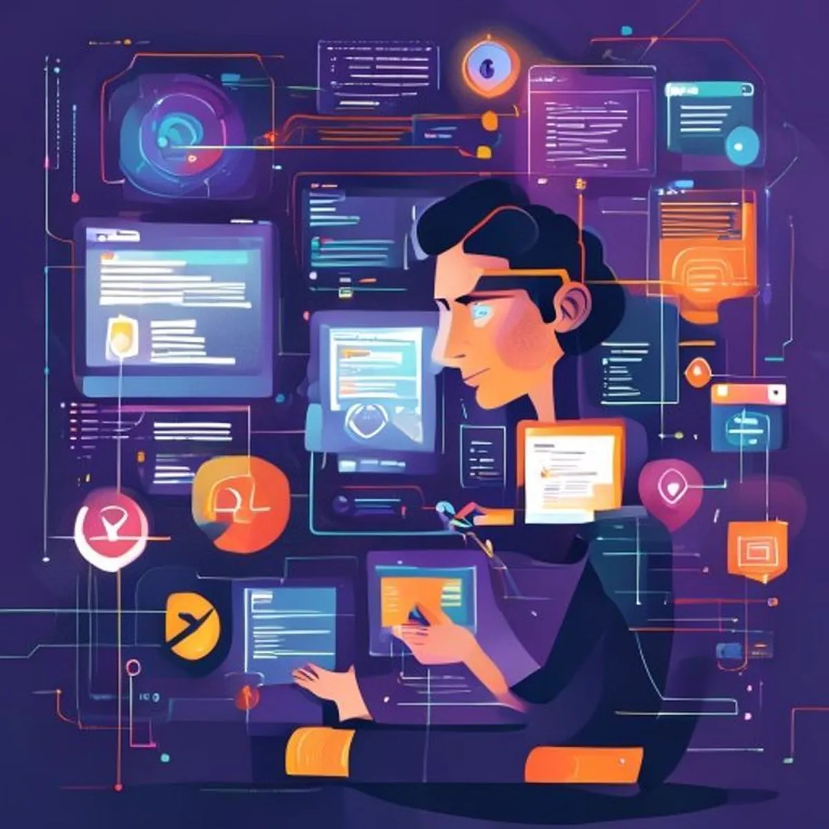 Ilustrasi tools dan framework multimodal AI - Multimodal AI - karya ilustrasi AI