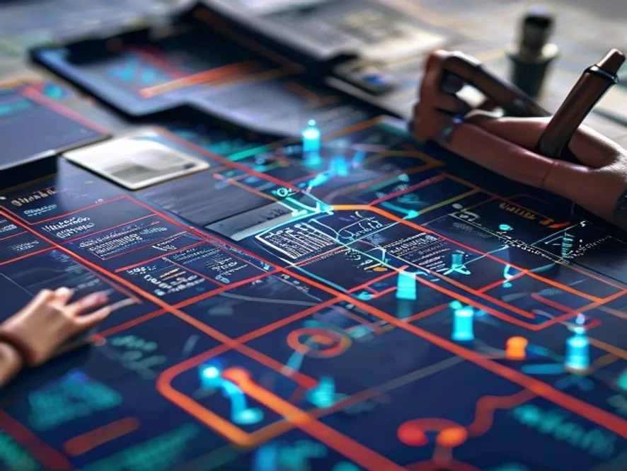 Ilustrasi tips membangun infrastruktur digital untuk bisnis - infrastruktur digital adalah - karya ilustrasi AI