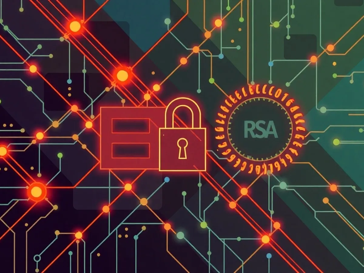 Ilustrasi algoritma enkripsi populer AES RSA ECC - enkripsi data adalah - karya ilustrasi AI