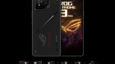 ASUS ROG Phone 9 Pro tampak depan dengan desain gaming futuristik - HP Gaming Android Terbaik di Juli 2026 - sumber dari ASUS