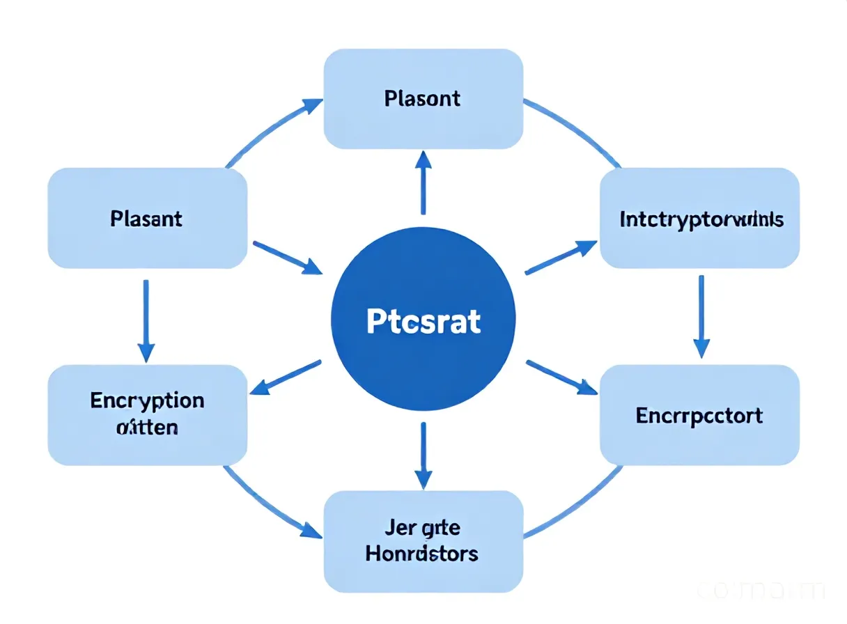 Ilustrasi cara kerja enkripsi dari plaintext ke ciphertext - enkripsi data adalah - karya ilustrasi AI